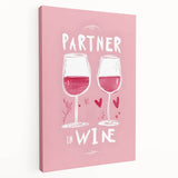 A stretched canvas featuring a colorful, abstract depiction of various fruits and vegetables, ideal for kitchen wall art.