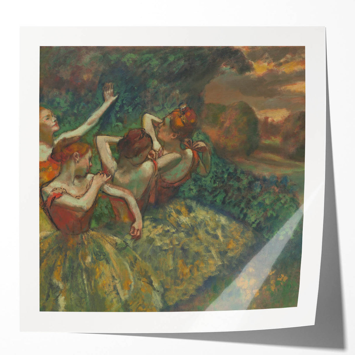 Four Dancers by Degas: Graceful Ballerinas in Pastel Wall Art