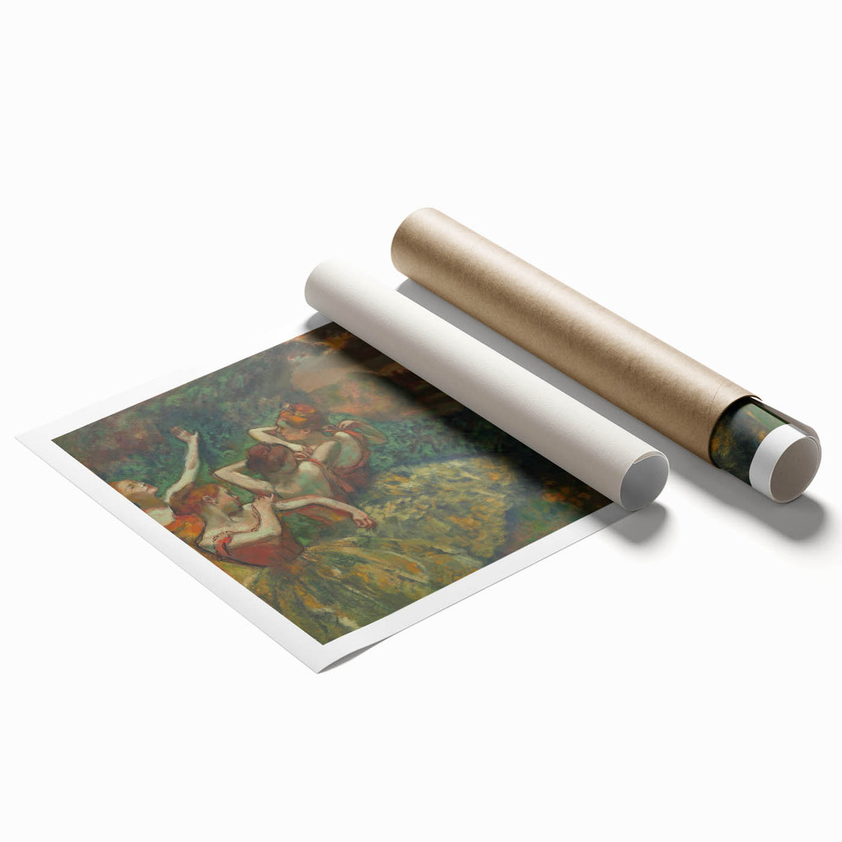 Four Dancers by Degas: Graceful Ballerinas in Pastel Wall Art