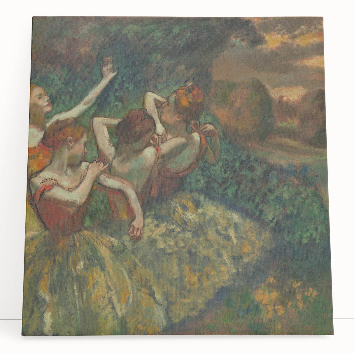 Four Dancers by Degas: Graceful Ballerinas in Pastel Wall Art