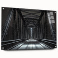 Landscape bridge design in acrylic glass, showcasing a side view with visible pins, highlighting modern architecture and artistic craftsmanship. Ideal for contemporary decor.