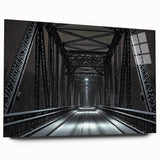 Acrylic landscape bridge design displayed in a side view, showcasing clear glass structure and modern aesthetics, suitable for contemporary decor.