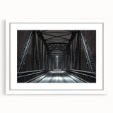 Landscape bridge frame with a white mat, showcasing a modern design ideal for home decor, perfect for displaying artwork or photographs in a stylish way.