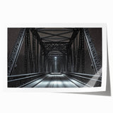 Rolled print of a landscape featuring a serene bridge over a tranquil river, showcasing vibrant colors and intricate details, perfect for home decor or art enthusiasts.