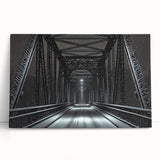 Stretched canvas artwork depicting a serene landscape bridge scene, showcasing vibrant colors and detailed brushwork, perfect for enhancing home decor or art collections.