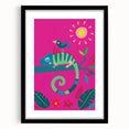 Colorful Boys Room Wall Art – Chameleon and Bird in Nature