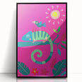 Colorful Boys Room Wall Art – Chameleon and Bird in Nature