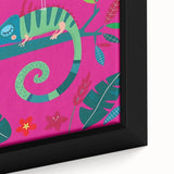 Colorful Boys Room Wall Art – Chameleon and Bird in Nature