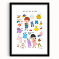 Clothing Educational Wall Art - Kids' Learning Poster
