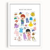 Clothing Educational Wall Art - Kids' Learning Poster