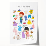 Clothing Educational Wall Art - Kids' Learning Poster