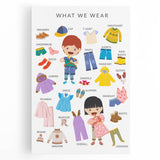 Clothing Educational Wall Art - Kids' Learning Poster