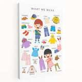 Clothing Educational Wall Art - Kids' Learning Poster