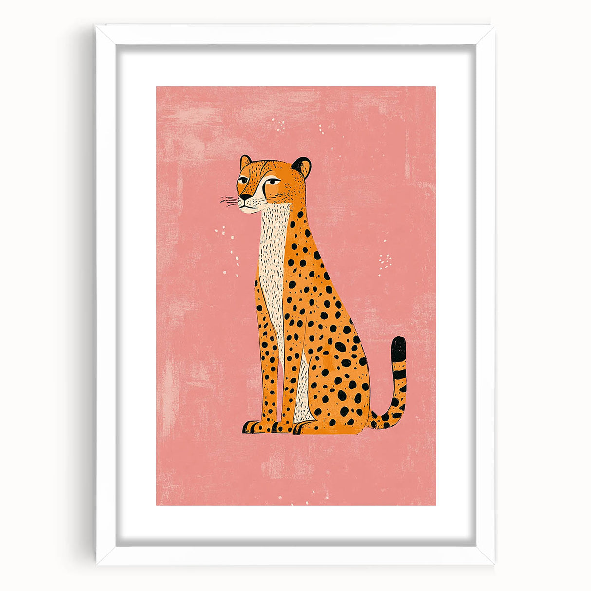 Stylish Cheetah Illustration - Playroom Wall Art