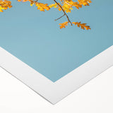 Art Deco poster featuring an autumnal scene with orange and brown tones on a rolled canvas, suitable for dining room decor.