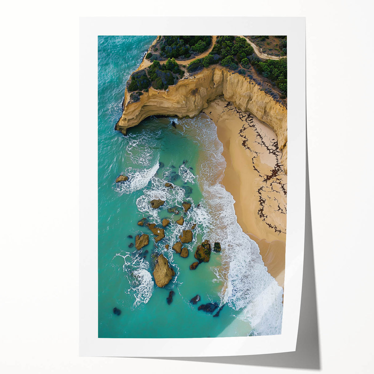 Stunning rolled print of a dramatic cliff landscape, showcasing vibrant colors and intricate details, perfect for home decor. Packaged securely in a durable tube.
