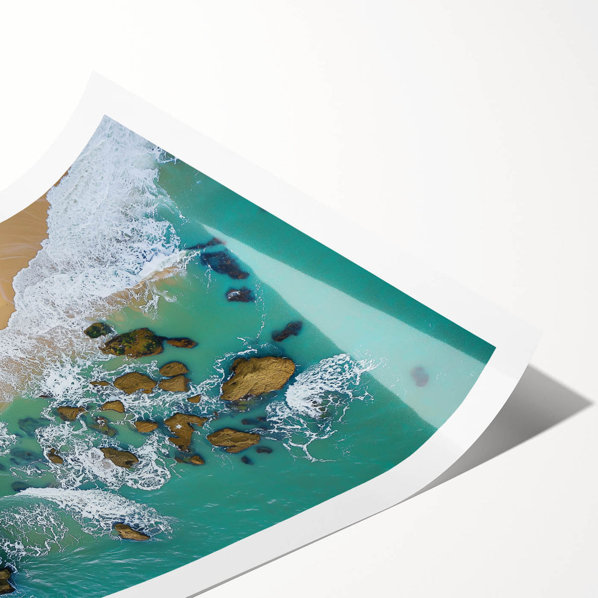Vibrant rolled canvas print depicting majestic cliffs and serene landscapes, showcasing rich colors and intricate details, ideal for home decor.
