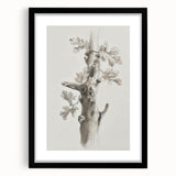 Nature Sketch - Monochrome Tree Trunk Living Room Wall Art