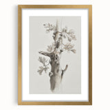 Nature Sketch - Monochrome Tree Trunk Living Room Wall Art