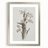 Nature Sketch - Monochrome Tree Trunk Living Room Wall Art