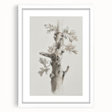 Nature Sketch - Monochrome Tree Trunk Living Room Wall Art