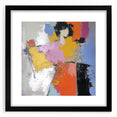 Abstract figurative wall frame with a black mat, showcasing a contemporary art design. The front view emphasizes its modern aesthetic, perfect for home decor.