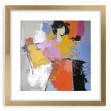 Abstract figurative frame with a gold mat, showcasing a modern art piece. The elegant design enhances contemporary decor, perfect for stylish interiors.