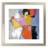 Abstract figurative frame with a silver mat, showcasing a modern design that enhances any decor. Ideal for contemporary art lovers seeking stylish home accents.