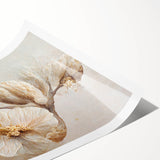 Abstract floral wall art print showcasing vibrant colors and intricate patterns, rolled and ready for framing, ideal for modern home decor. Features rich hues of pink, green, and gold for a lively aesthetic.