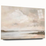 Abstract landscape wall art displayed in an acrylic frame, showcasing vibrant colors and intricate brushstrokes, perfect for modern home decor.