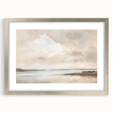 Abstract landscape wall art framed with a silver mat, showcasing vibrant colors and intricate details, perfect for modern home decor. Ideal for adding a contemporary touch to any living space.