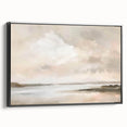 Framed abstract landscape wall art featuring a vibrant mix of colors with a sleek black frame, designed to enhance modern home decor.