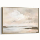 Framed canvas wall art showcasing an abstract landscape with gold accents, viewed from the side, perfect for modern home decor and artistic interiors.