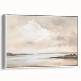 Framed abstract landscape wall art featuring vibrant colors and intricate textures, displayed from a white side view, perfect for modern home decor.
