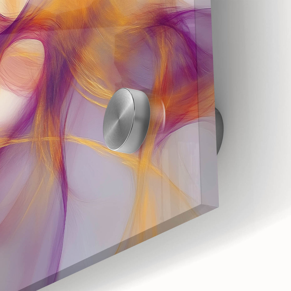 Minimalist Abstract Wall Art – Plum and Gold Flow on Soft Lavender