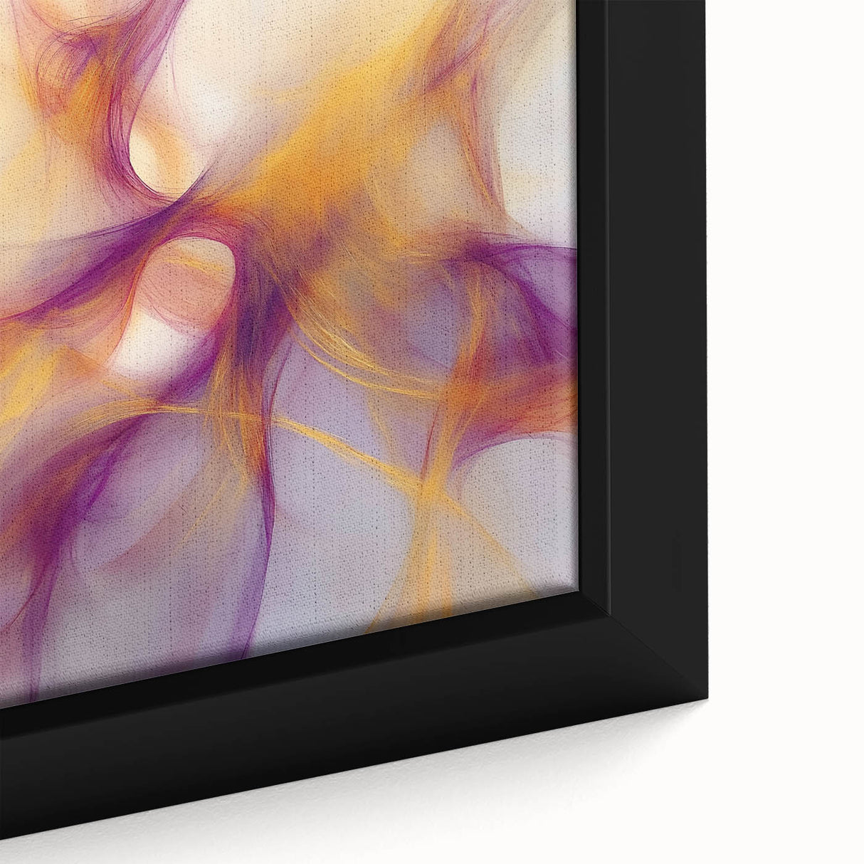 Minimalist Abstract Wall Art – Plum and Gold Flow on Soft Lavender