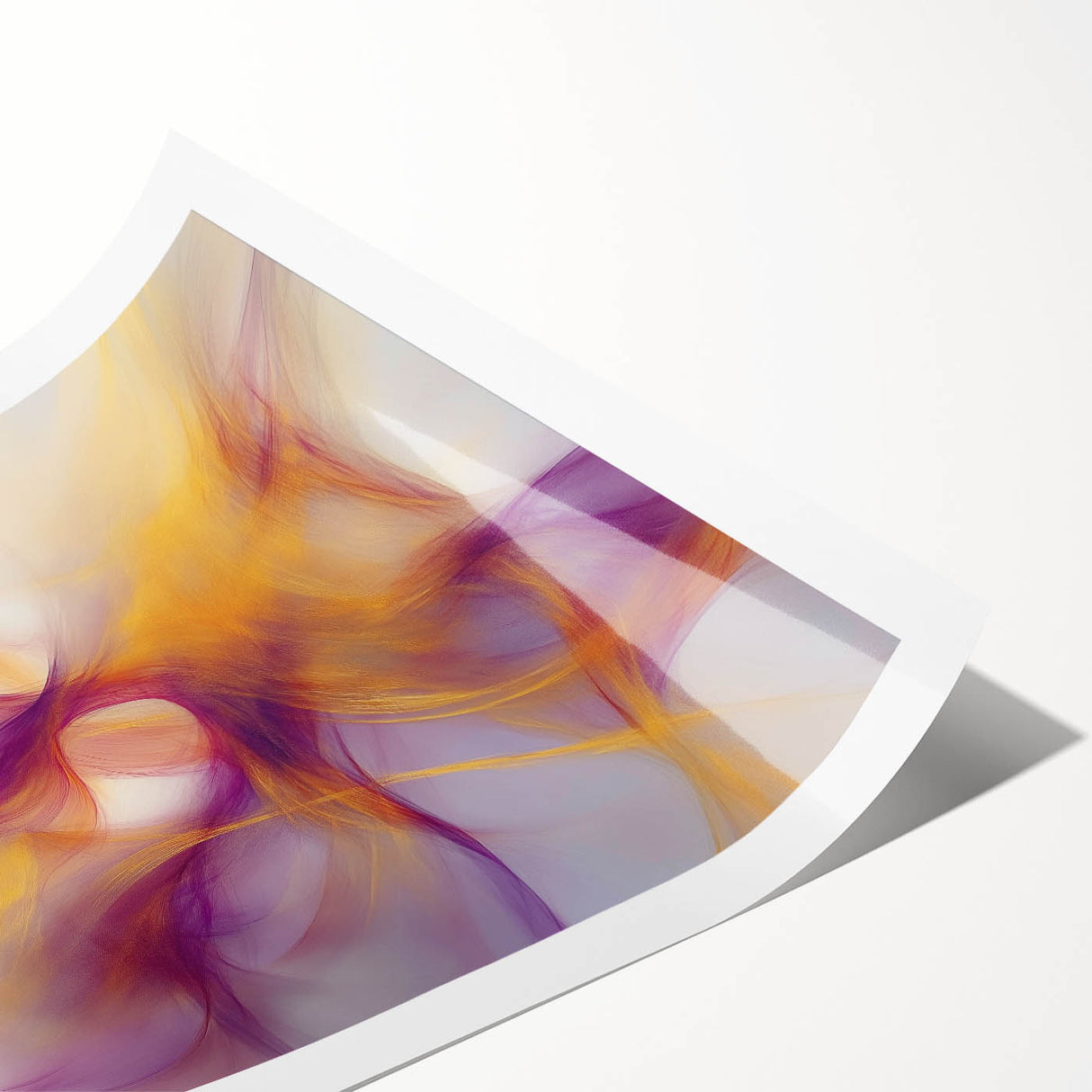 Minimalist Abstract Wall Art – Plum and Gold Flow on Soft Lavender