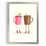 Abstract textured art print in muted earth tones on a silver-framed canvas, ideal for bedroom wall decor.