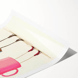 Extra large wall art featuring black line art flowers on a white background, suitable for large living room decor.