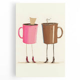 Large black and white stretched canvas depicting assorted kitchen utensils, ideal for kitchen wall art.