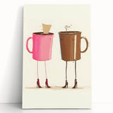 Large black and white stretched canvas depicting assorted kitchen utensils, ideal for kitchen wall art.