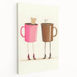 Large stretched canvas featuring a colorful illustration of assorted fruits and vegetables, ideal for kitchen wall art.