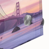 Close-up of a vibrant acrylic glass landscape bridge design showcasing intricate details and colors, ideal for modern home decor or office display.