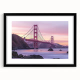 Black landscape bridge frame with mat, showcasing a sleek front view, perfect for enhancing decor in modern interiors. Ideal for displaying artwork or photography.