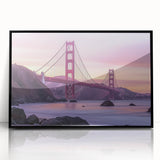 Framed acrylic artwork showcasing a landscape view of a bridge, featuring vivid colors and sharp details, ideal for modern home decor or office spaces.