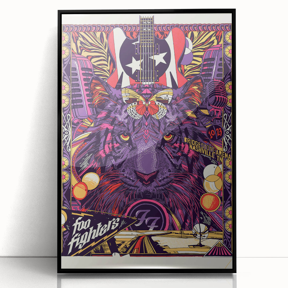 Foo Fighters Retro Wall Art - Vintage Psychedelic Tiger Poster