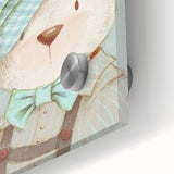 Charming Boys Room Wall Art – Bear with Floral Hat for Kids Rooms