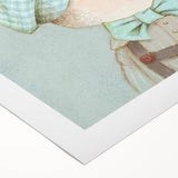 Charming Boys Room Wall Art – Bear with Floral Hat for Kids Rooms