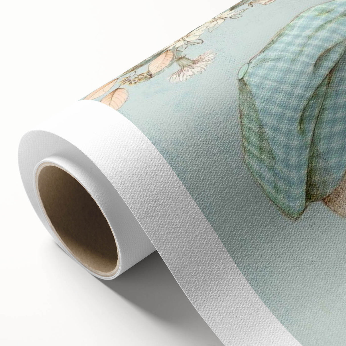 Charming Boys Room Wall Art – Bear with Floral Hat for Kids Rooms