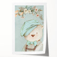 Charming Boys Room Wall Art – Bear with Floral Hat for Kids Rooms